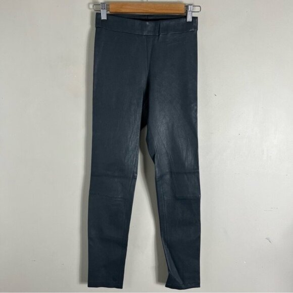 L'agence Women’s 100% Lambs Leather Grey Skinny Pull On Pant Size XS - Picture 1 of 11